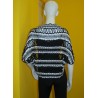 BOLERO GANCHILLO TIRAS KATIA TONGA CRUDO-NEGRO Y COTTON COMFORT NEGRO