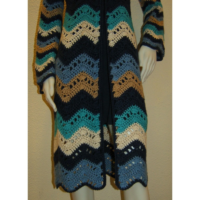 Escada chaqueta de punto señora talla S-de/azul & lana virgen-seda p 3034 